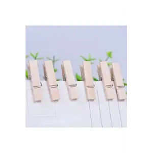 Ahşap Mini Mandal Seti, Tek Renk, 100 Adet