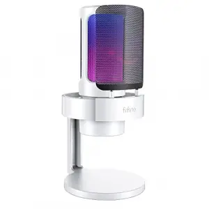 AmpliGame A8 Beyaz USB Oyuncu Mikrofonu