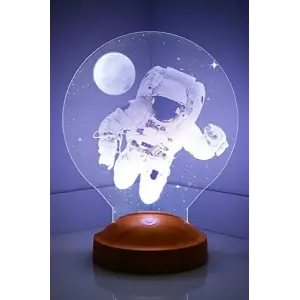 Astronot Tasarımlı 3D Görünümlü LED Lamba