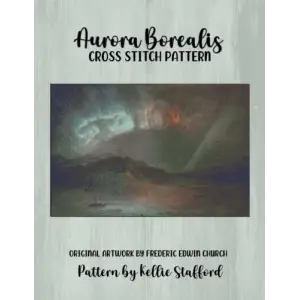 Aurora Borealis Cross Stitch Pattern, Original Artwork by Frederic Edwin Church