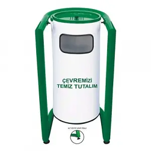 Bahçe U Tipi Boyalı Çöp Kovası-1704