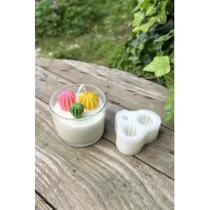 Ball Mini Üçlü Sukulent Mum Kalıbı, Silikon