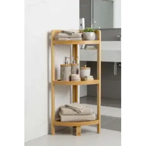 Bambu 3 Katlı Köşe Raf