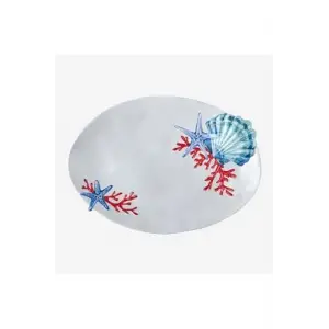Bambu Beyaz Melamin Servis Tabağı 43 Cm