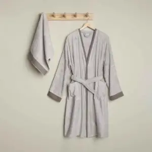 Bambu Bornoz Takımı, S/M, Stone, Tesso