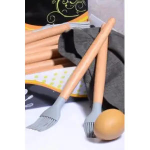 Bambu Saplı Silikon Fırça Renkli