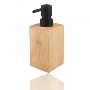 Bambu Sıvı Sabunluk, Modern Siyah Pompalı, 17x7x7 cm