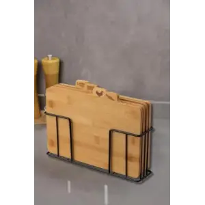 Bambu Standlı Kesme Tahtası 4lü Set - M7B11