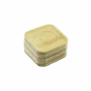 Bambu ve Ahşap Çay Tabağı, Kare, 9.7 x 9.7 cm, 6 Adet
