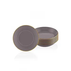 Basic Yemek Tabağı 6 Lı Set Gri - 20cm