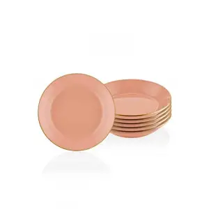 Basic Yemek Tabağı 6 Lı Set Somon Pembe - 20cm