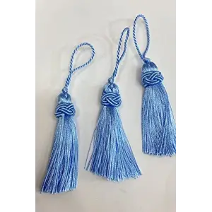 Bebe Mavi Topuzlu Püskül 1 Adet Boy 7 Cm