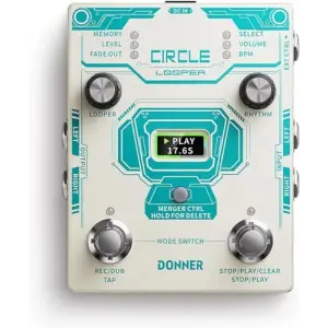 Beyaz Circle Looper Pedalı