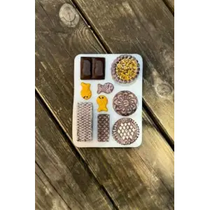 Bisküvi Yedili Silikon Mum Kalıbı