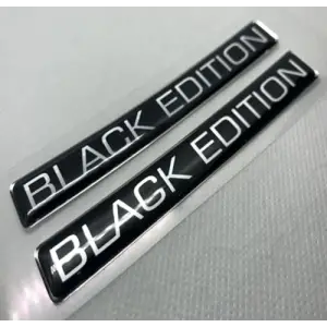 Black Edition Silver Siyah 3D logo sticker 2 adet