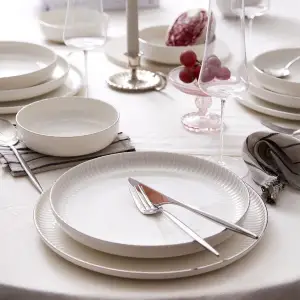 Bone Crest 24 Parça Yemek Takımı Platin File