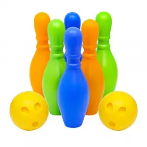 Bowling Seti, 6 Labut ve 2 Top, Çok Renkli