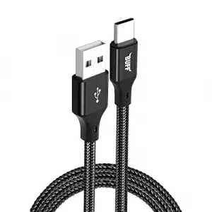 BUFF BL71 USB to Type-C 2.4A 1.2M Örgülü Data ve Şarj Kablosu (Siyah)