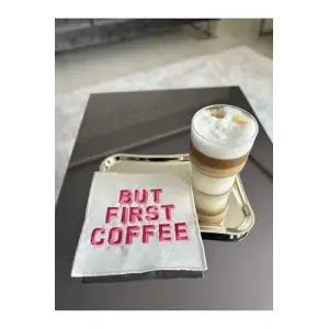 But First Coffee Desenli Kokteyl Peçete