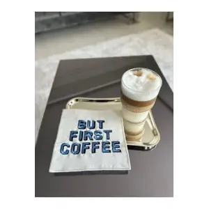 But First Coffee Desenli Kokteyl Peçete