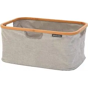 Çamaşır Sepeti, Bambu, 40 L, Gri