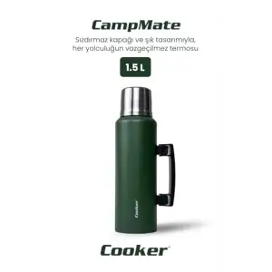 CampMate 1.5 L Paslanmaz Çelik Termos, Yeşil