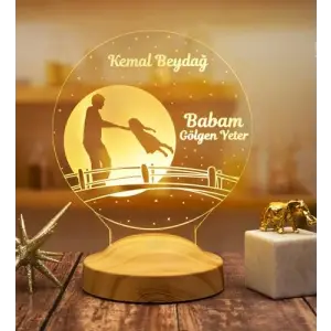 Canım Babam Kız Figürlü LED Lamba