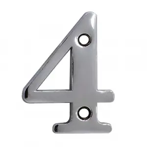 Çelik Kapı Numarası 5 cm Parlak Krom 4 Numara