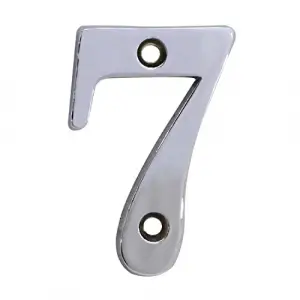 Çelik Kapı Numarası Parlak Krom 7 Numara, 5 cm