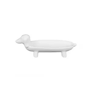 Ceramic Dog Dish, White