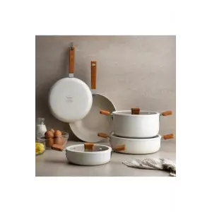 Ceramoni Seramik Basık Tencere 28 Cm-Krem