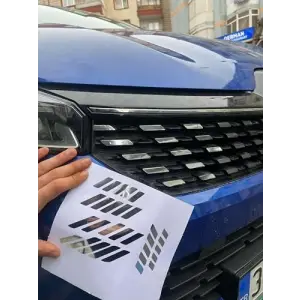 Clio Ön Panjur Sticker Seti, Krom