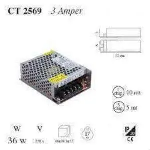 Ct-2559 36 Watt Şerit Led Trafo 3 Amper