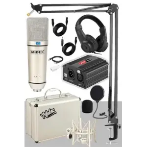 CX1-PH Kondanser Stüdyo Mikrofon Phantom Power Kulaklık Stand Full Set