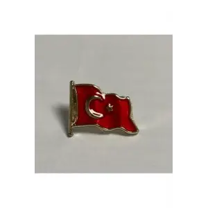 Dalgalı Türk Bayraklı Yaka Rozeti