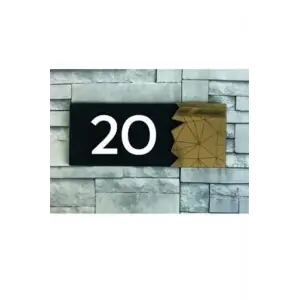 Dekoratif Gold Aynalı Kapı Numarası 20