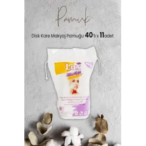 Disk Kare Makyaj Pamuğu 40 lı x 11 Adet