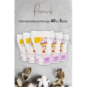 Disk Kare Makyaj Pamuğu 40 lı x 5 Adet