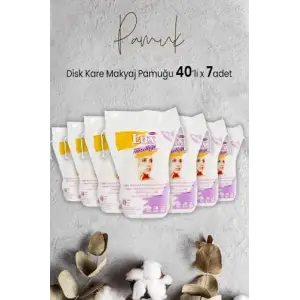 Disk Kare Makyaj Pamuğu 40 lı x 7 Adet