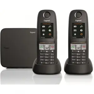 E630 A + E630H Duo AB Siyah Kablosuz sabit hat Analog telefon DECT