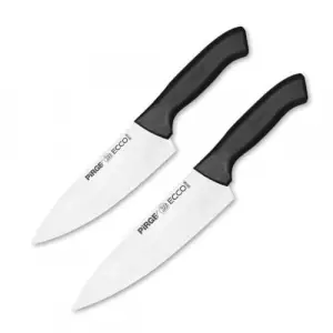 Ecco Şef Çiftler Bıçak Seti, 2 Parça 16,19 cm, Paslanmaz Çelik, Siyah
