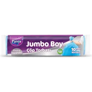 Ekstra Dayanıklı Jumbo Boy Çöp Torbası, 10lu