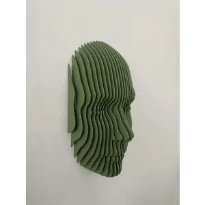 FlatForm Echo Parametrik Yüz Duvar Dekoru – 3D Katmanlı Modern Duvar Heykeli