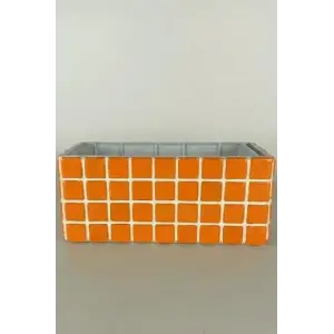 FlatForm Pera Mozaik Tasarım Turuncu Saksı