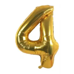 Folyo 4 Rakam Balon, Altın Sarısı