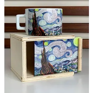 giftmoda Yıldızlı Gece Kutulu Kupa