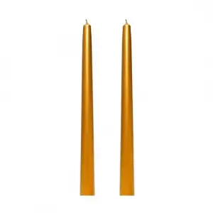 Gold Konik Şamdan Mum Seti, 2li