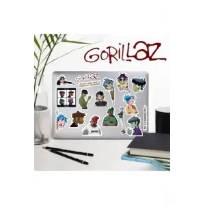 Gorillaz Macbook Notebook Tablet Telefon Ajanda Laptop Defter Sticker Seti