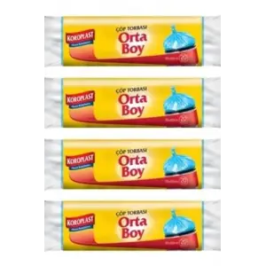 Güçlü Çöp Torbası Orta Boy 15 Adet 4lü