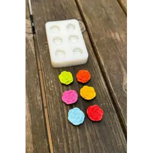 Gül Açmış Altılı Silikon Mum Kalıbı